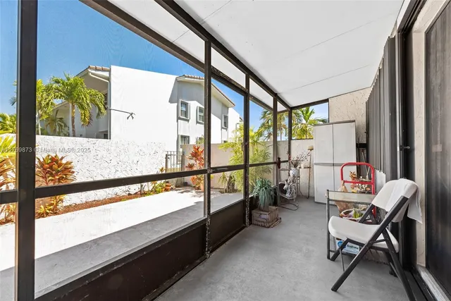 a view of an outdoor space with seating area