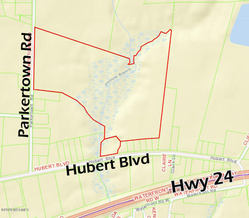 164 Parkertown Road Hubert, NC 28539 - Photo 2 of 2 Property map w/ boundaries