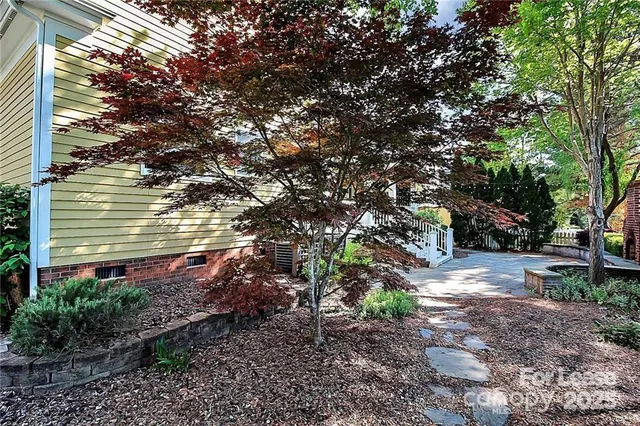 a view of a backyard