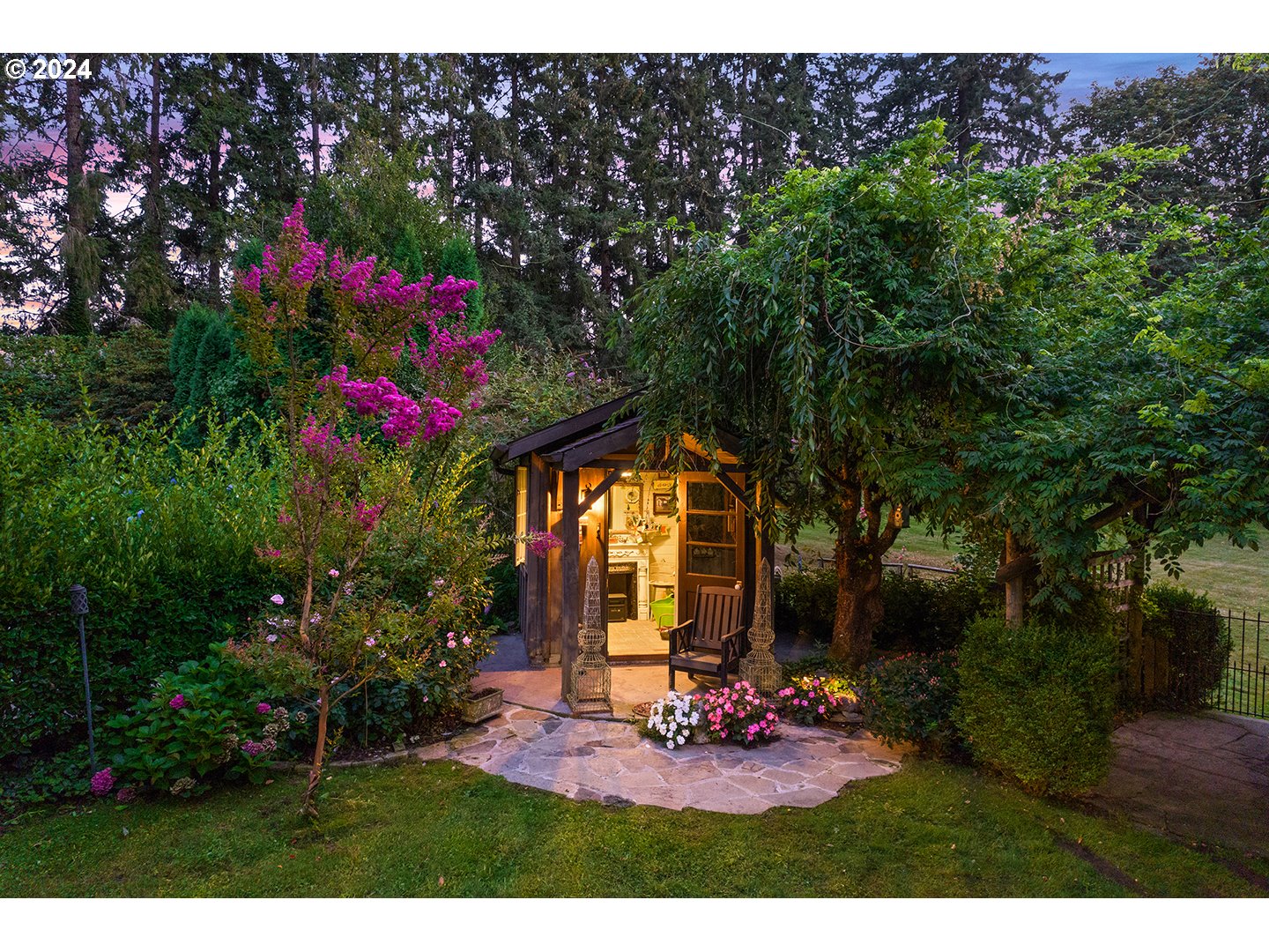 21545 Southwest Johnson Road West Linn, OR 97068 - Photo 32 of 43 a view of a house with a backyard and garden