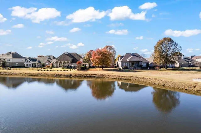 a view of a lake with houses