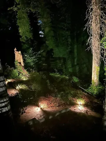 a view of a street view of a house with lots of green space