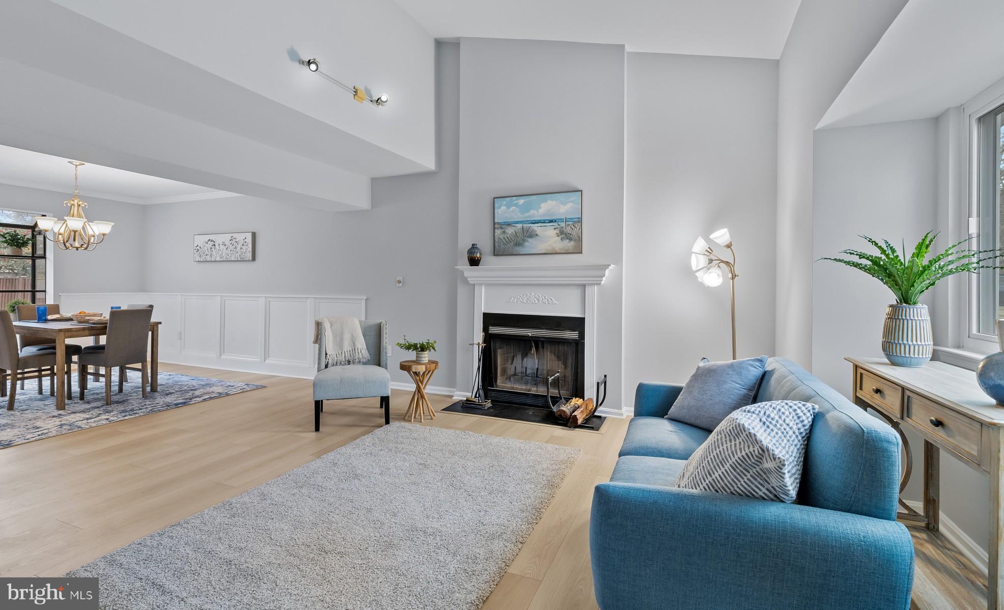 1394 Stonecreek Road Annapolis, MD 21403 - Photo 5 of 45 Living - Dining w/New LVT Flooring and Fireplace