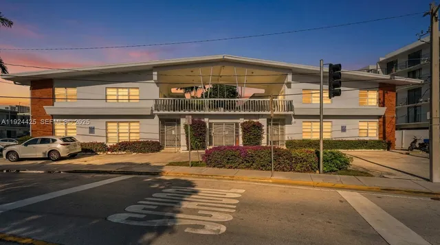 a front view of a building