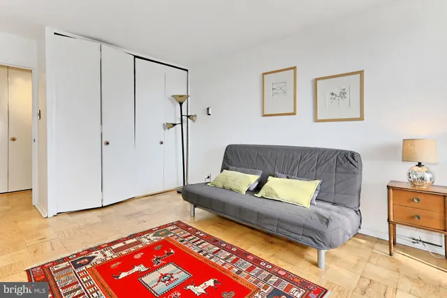 a view of balcony with furniture