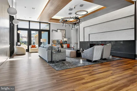 a living room with furniture