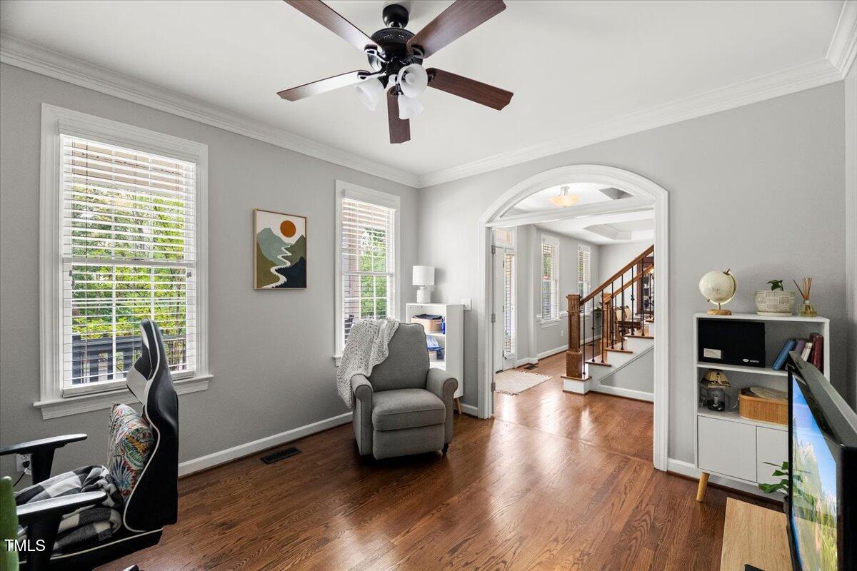 102 Barometer Lane Cary, NC 27513 - Photo 9 of 44 a living room with furniture and a wooden floor