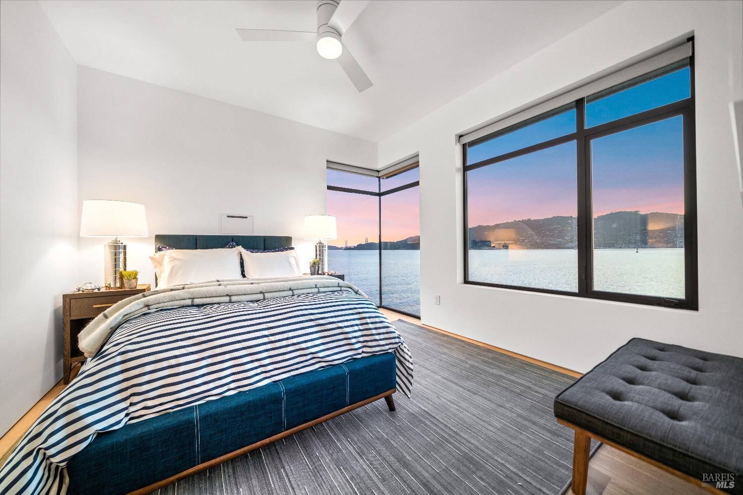 46 Cliff Road Belvedere, CA 94920 - Photo 22 of 42 a bedroom with a bed and a window