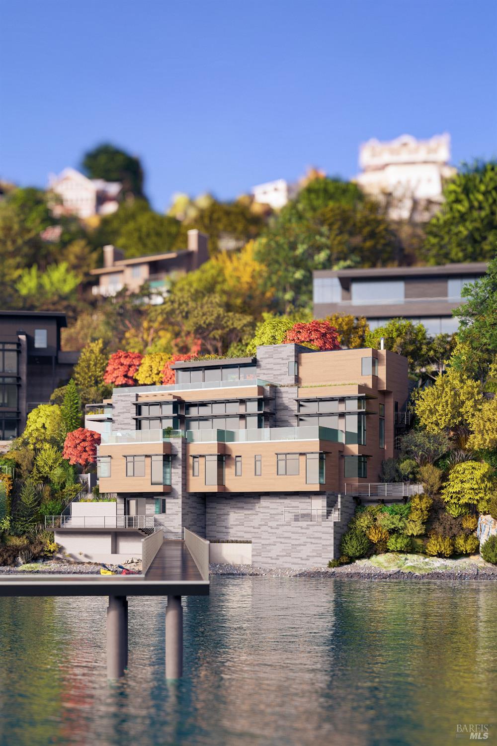 46 Cliff Road Belvedere, CA 94920 - Photo 39 of 42 a view of a lake with a house in the background