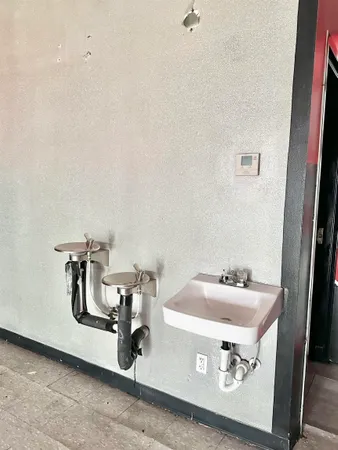 a close up of a table with chairs