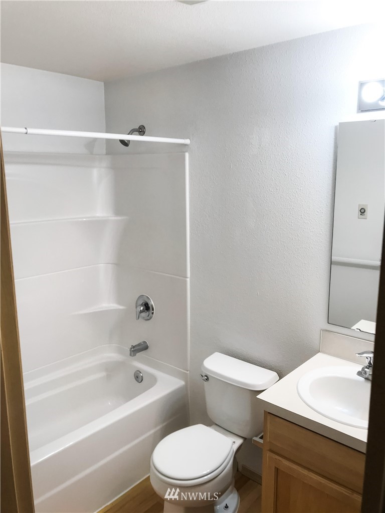 19729 Isabella Lane Southwest Rochester, WA 98579 - Photo 10 of 13 a bathroom with a sink a toilet a mirror and a shower