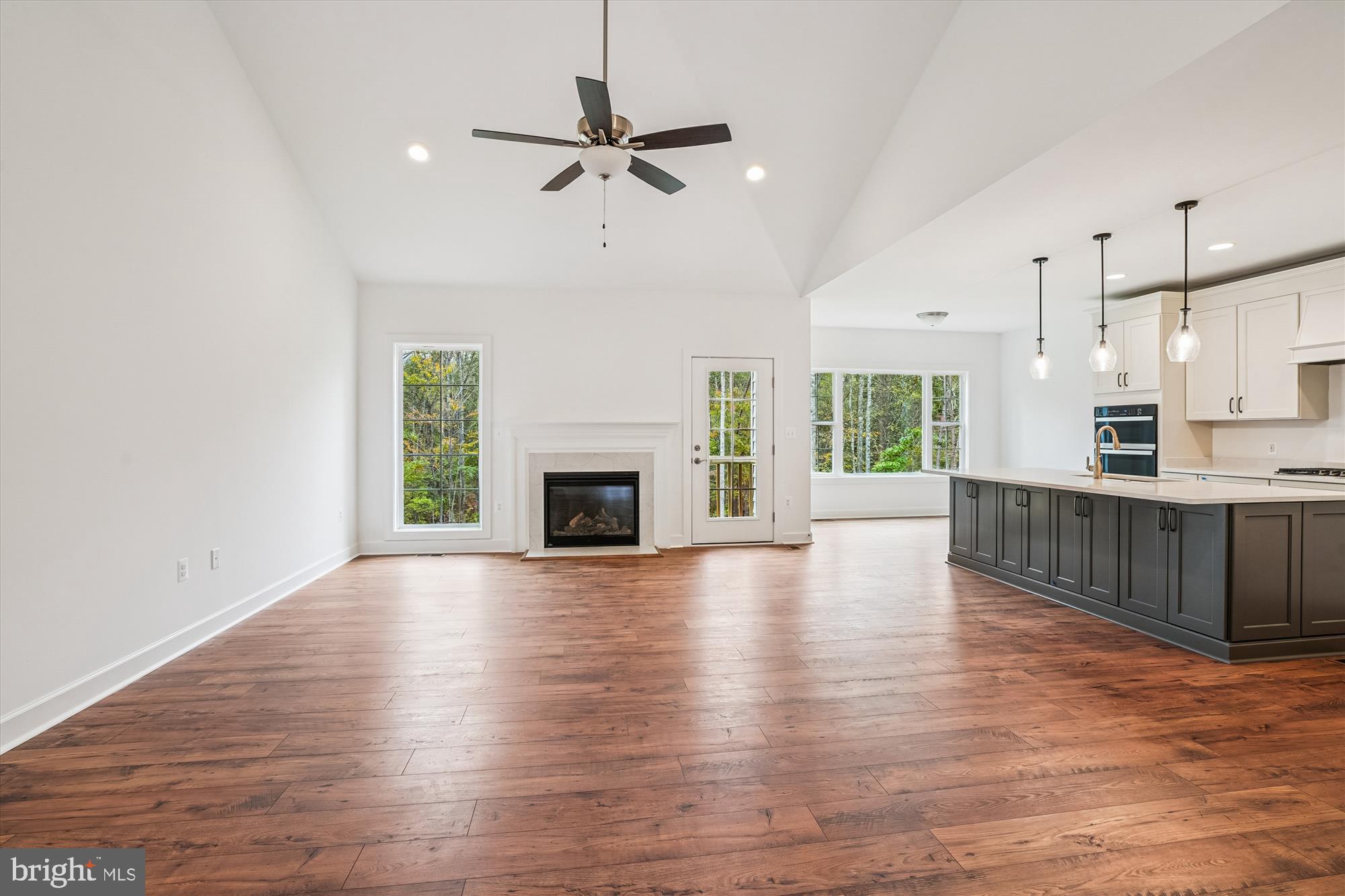 15017 Rillhurst Drive Culpeper, VA 22701 - Photo 9 of 34 an empty room with wooden floor fireplace and windows