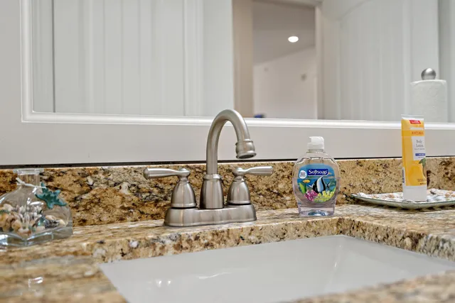 a close view of sink and tap