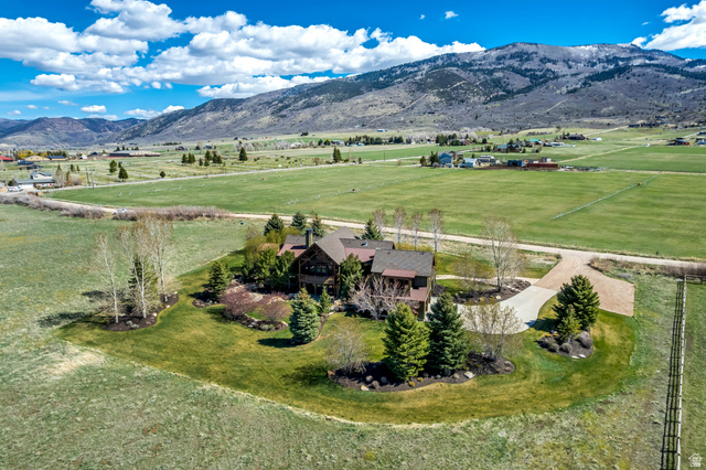 2579 Splendor Valley Road Kamas, UT 84036 - Photo 18 of 87 Aerial view of sparsely populated area with a pastoral area and a mountainous background