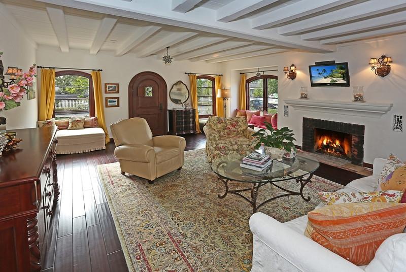 1372 Vallecito Road Carpinteria, CA 93013 - Photo 4 of 11 Gracious Living Room with Fireplace