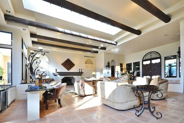 a view of a dining tables and chairs in the patio