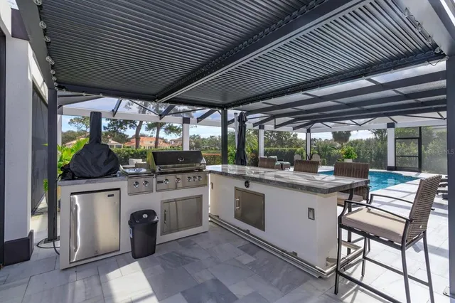 a kitchen with a stove and a microwave