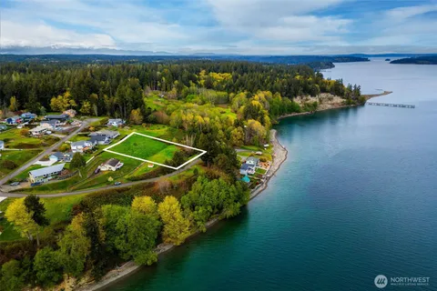 a view of a lake with a mountain