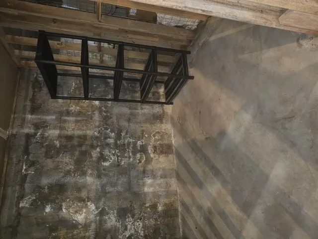 a view of wooden door