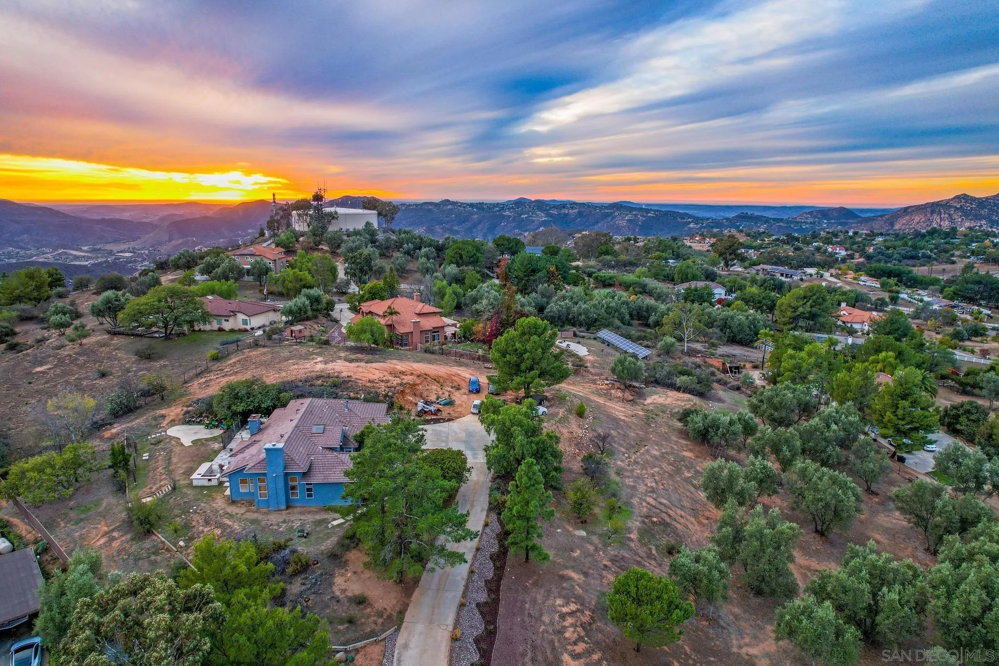 1019 Bremen Way Alpine, CA 91901 - Photo 57 of 68 an aerial view of residential houses with outdoor space and mountain view