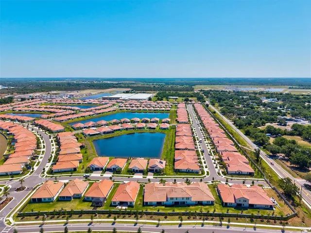 an aerial view of multiple house