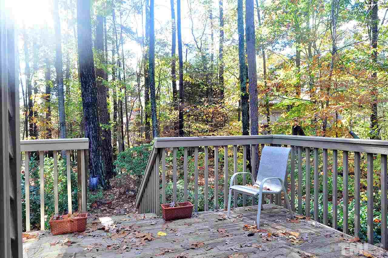 6 Pinnacle Road Durham, NC 27705 - Photo 18 of 24 a view of a two chairs in the deck