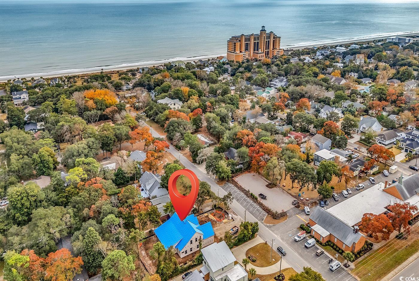 406 63rd Avenue North Myrtle Beach, SC 29572 - Photo 10 of 17 Aerial view of residential area with a nearby body of water