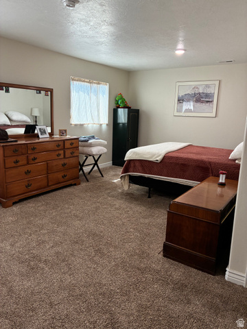 581 South 700 East Spring City, UT 84662 - Photo 19 of 42 Neutral wall paint, textured ceiling, recessed lighting, and carpeted flooring