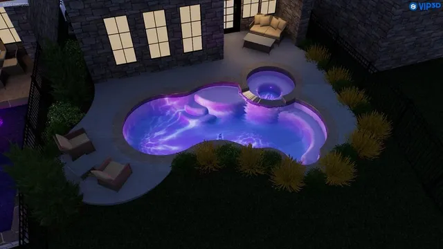 swimming pool view with sitting space