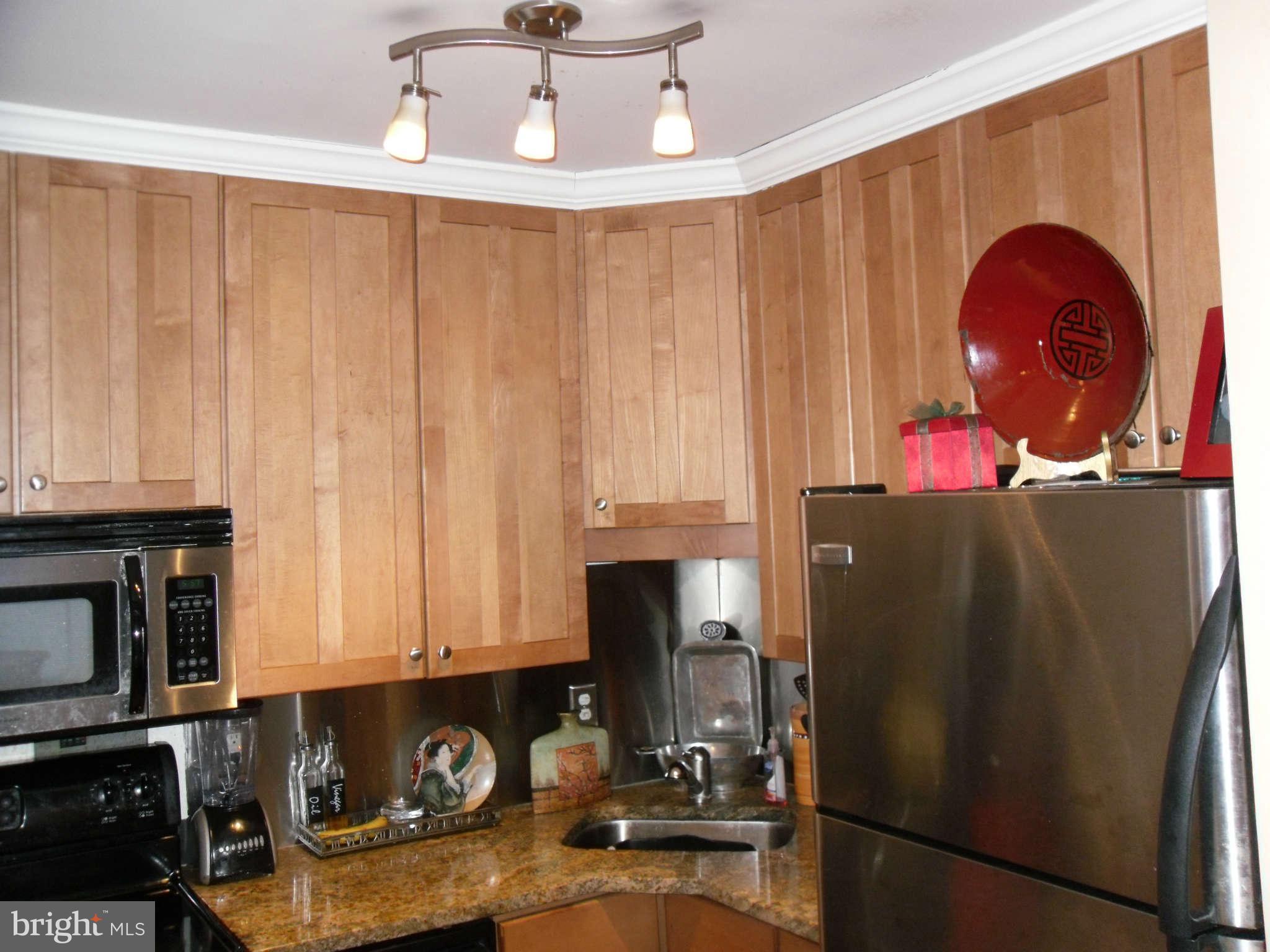 1435 4th Street Southwest, Unit B201 Washington, DC 20024 - Photo 4 of 22 a kitchen with stainless steel appliances granite countertop a refrigerator a sink and a stove