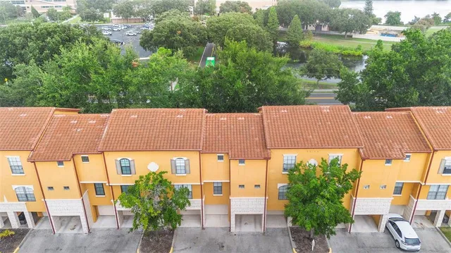 an aerial view of multiple house