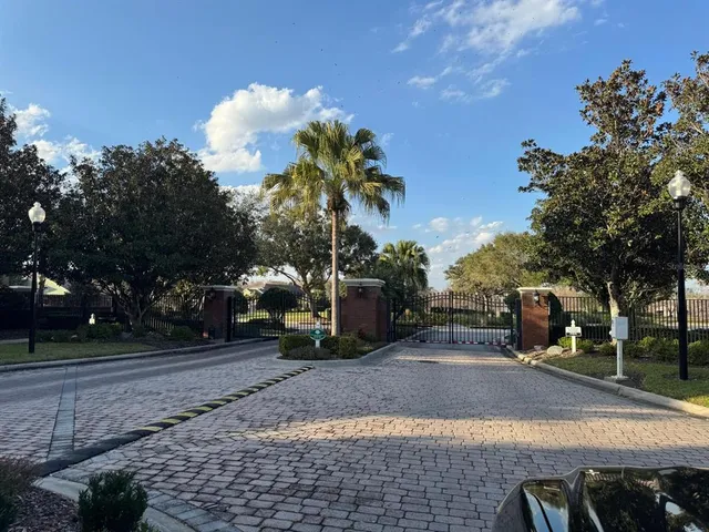 a view of a park with tree s