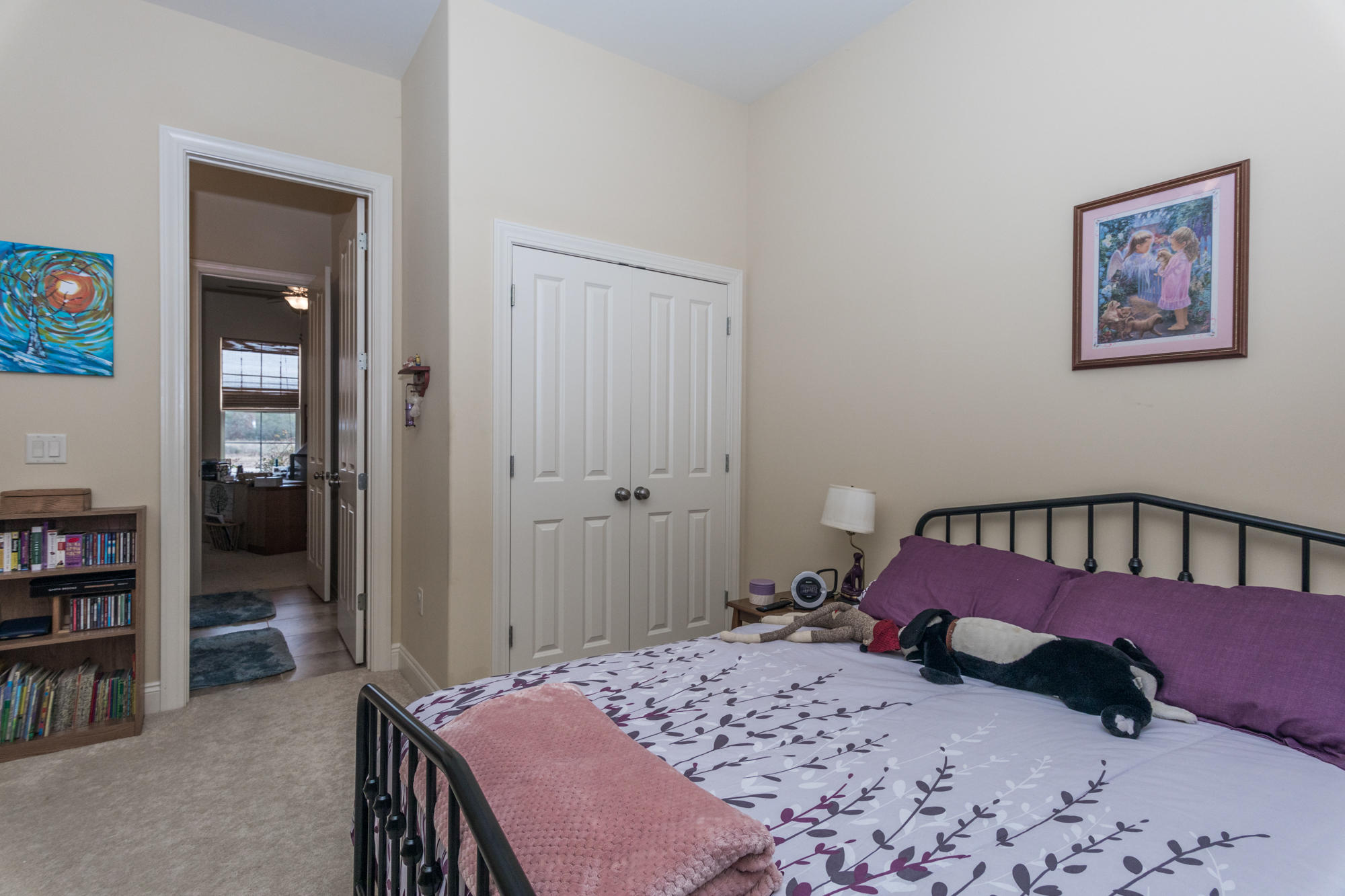 331 Brushed Dunes Circle Freeport, FL 32439 - Photo 28 of 60 a bedroom with a bed a dresser and book shelf