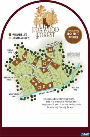 $154,900 | Lot 44 Foxwood Drive, Barboursville, VA 22923