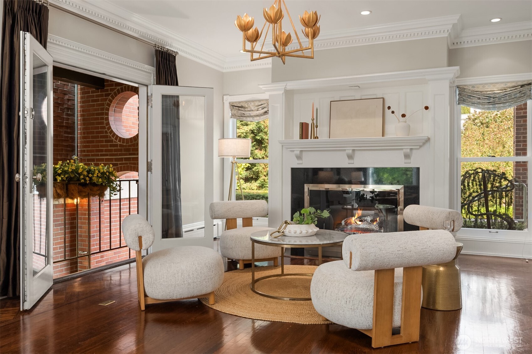 718 East Aloha Street, Unit 10 Seattle, WA 98102 - Photo 5 of 40 a living room with fireplace furniture and a wooden floor