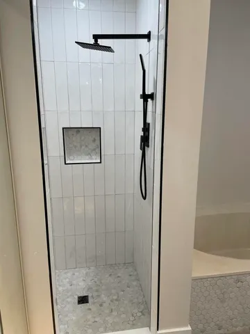 a bathroom with a shower