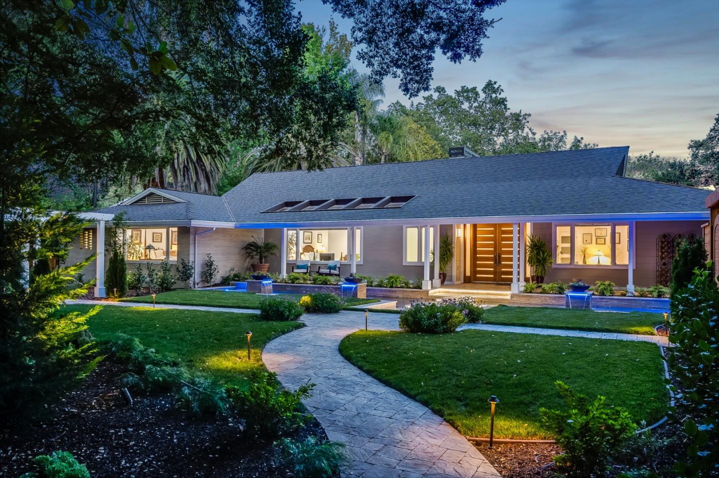 89 Selby Lane Atherton, CA 94027 - Photo 3 of 59 front view of a house with a yard
