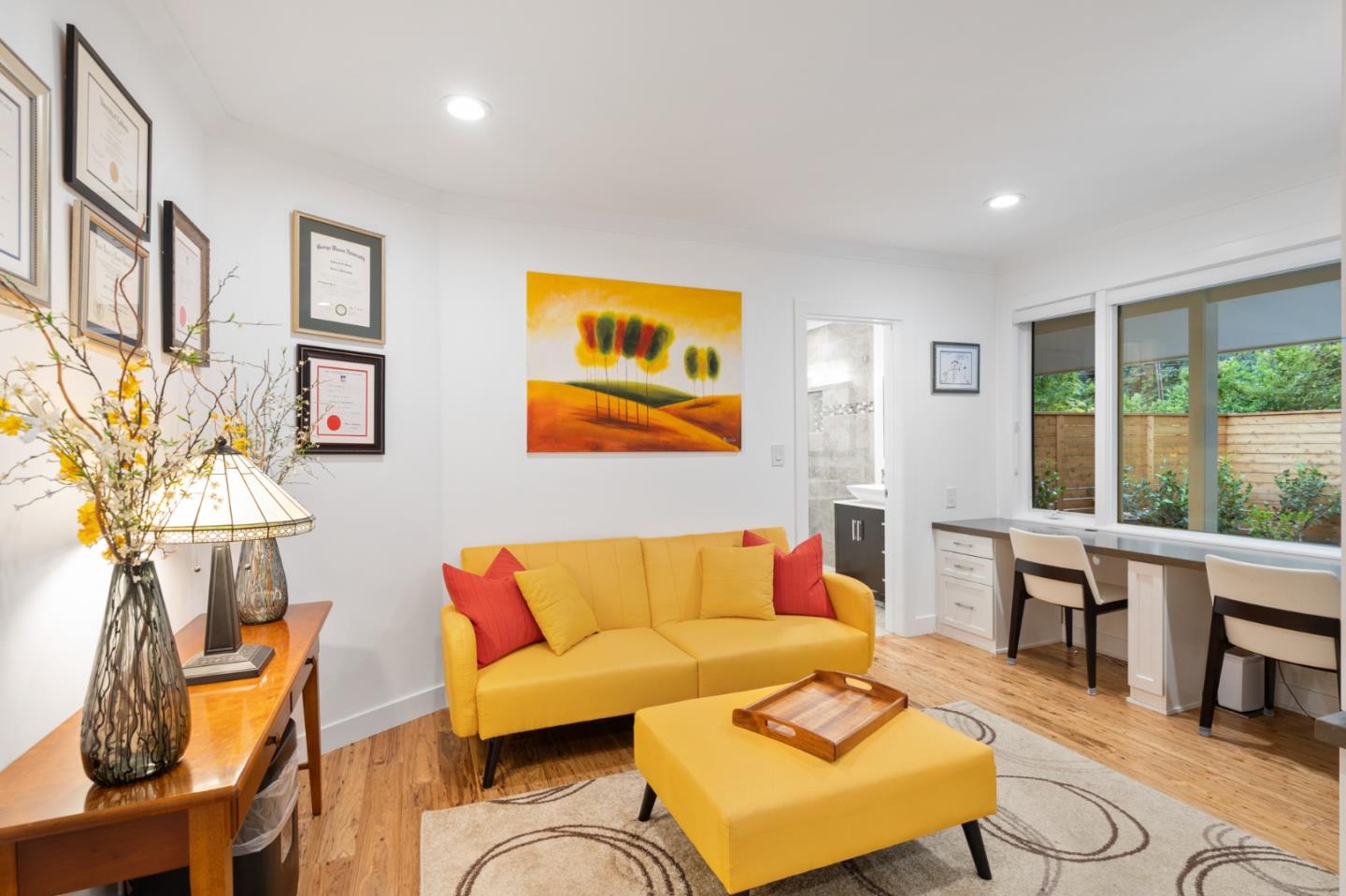 89 Selby Lane Atherton, CA 94027 - Photo 35 of 59 a living room with furniture and a large window