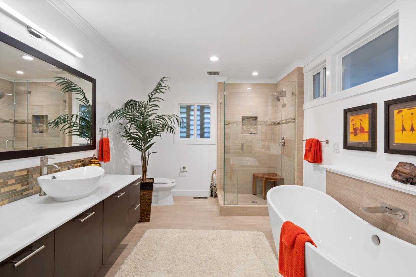89 Selby Lane Atherton, CA 94027 - Photo 40 of 59 a living room with furniture and a potted plant