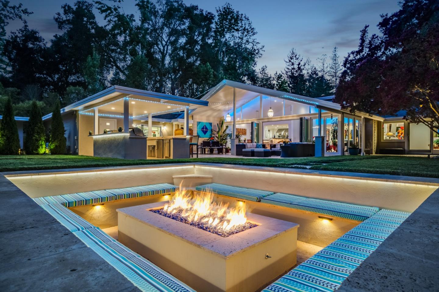 89 Selby Lane Atherton, CA 94027 - Photo 4 of 59 a view of a house with swimming pool and a yard