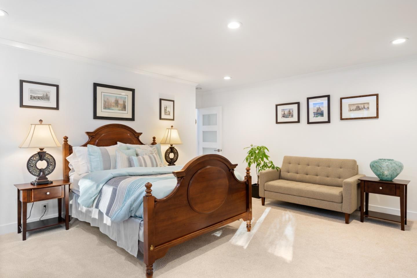 89 Selby Lane Atherton, CA 94027 - Photo 51 of 59 a bedroom with a bed and a couch