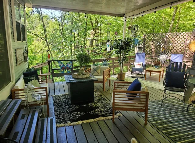 a view of outdoor space and deck