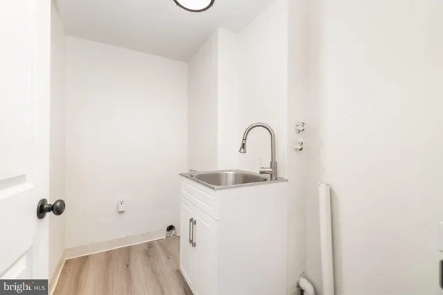 a close view of a sink in the bathroom