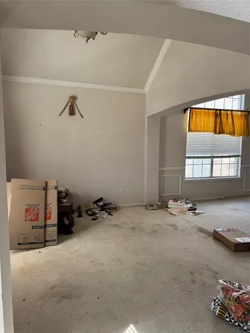 a view of a livingroom with storage