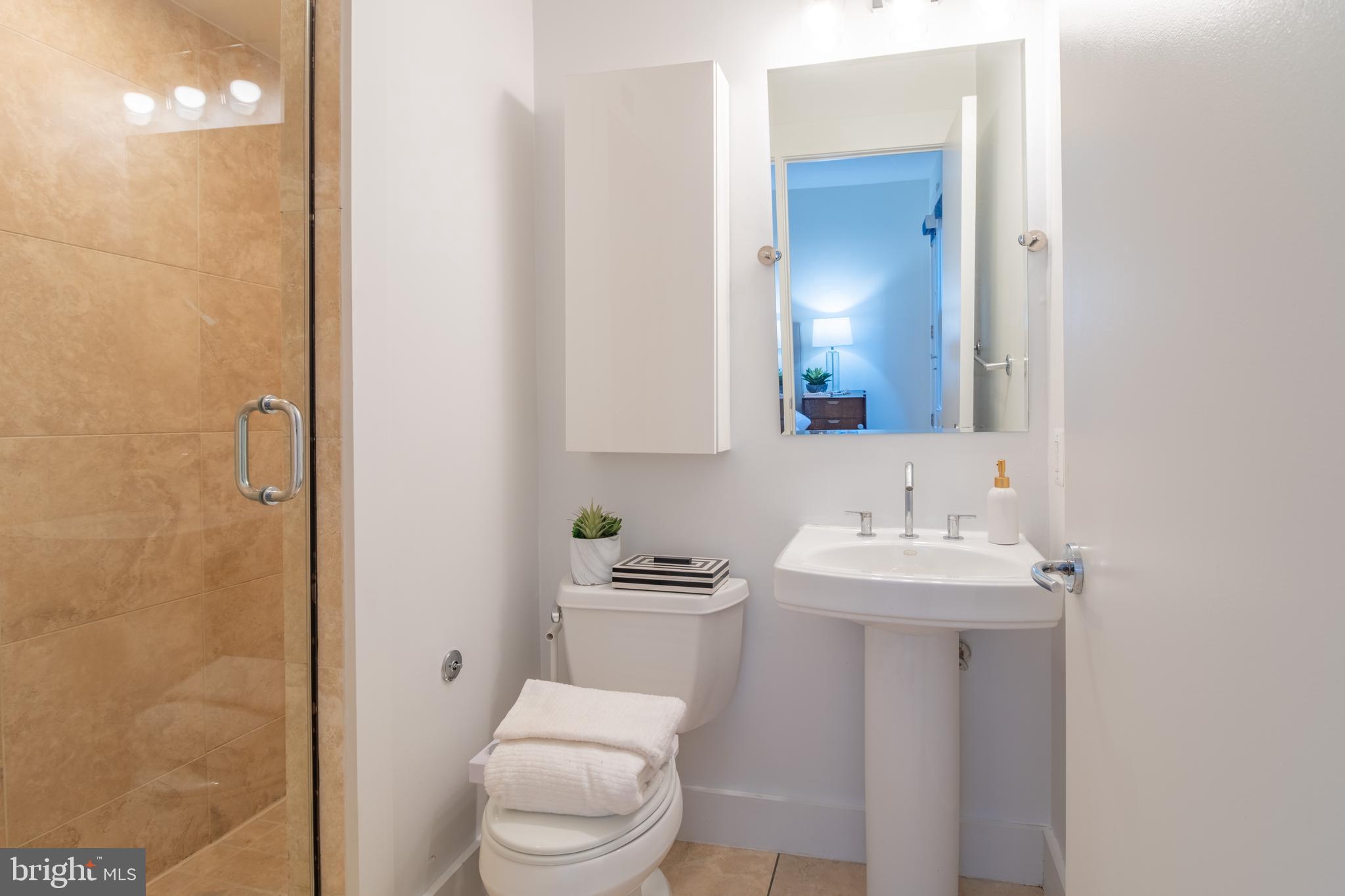 1735 Johnson Avenue Northwest, Unit B Washington, DC 20009 - Photo 32 of 34 a bathroom with a toilet a sink and mirror