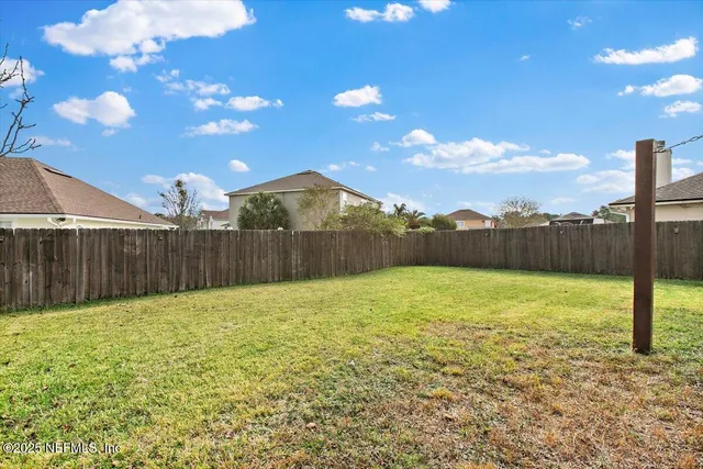 a view of backyard and tree