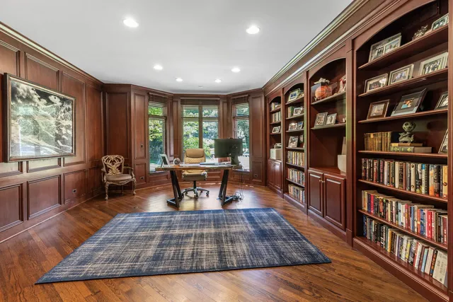 a view of a bathroom with dual sinks
