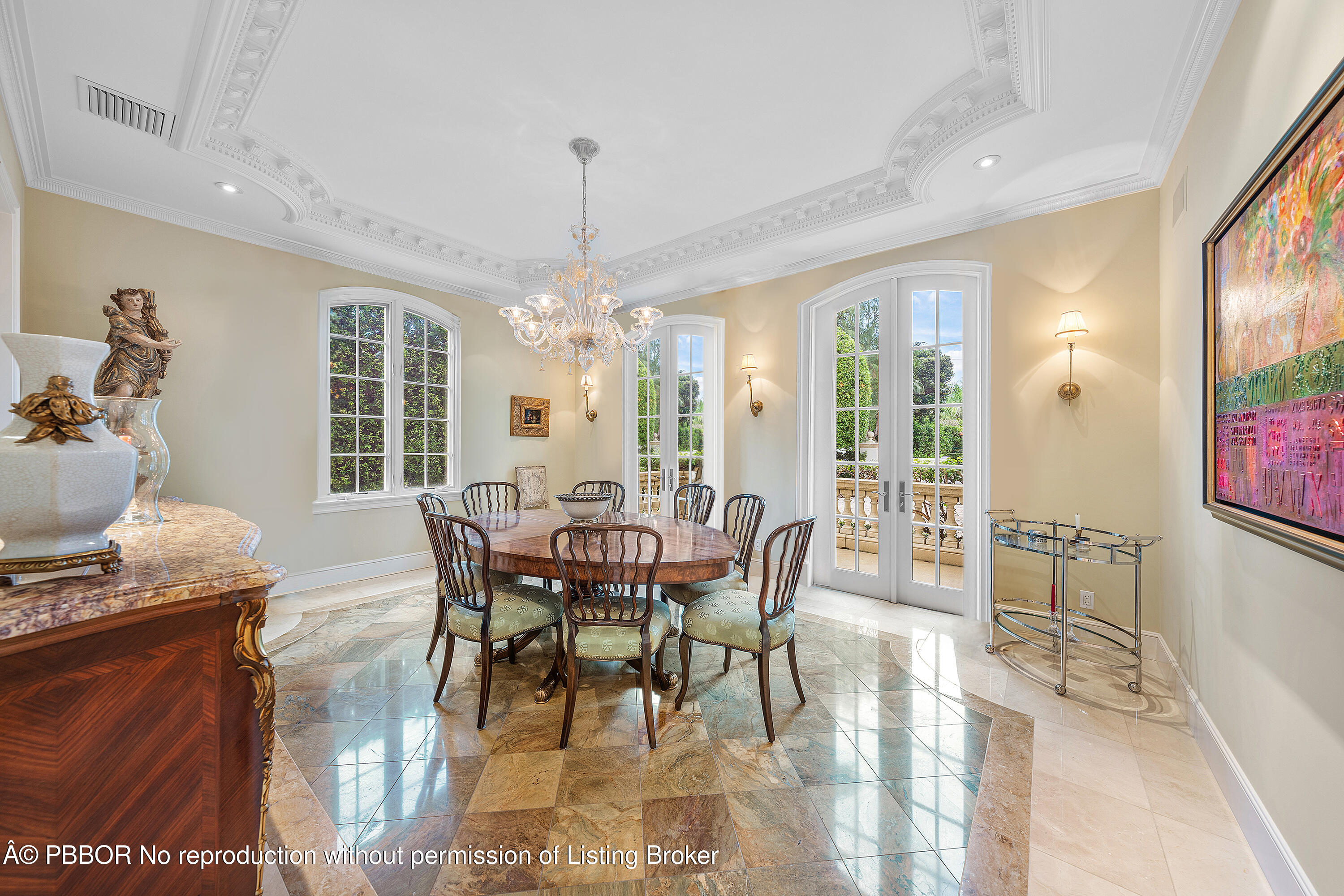242 Wells Road Palm Beach, FL 33480 - Photo 13 of 54 a view of a dining room with furniture window and outside view