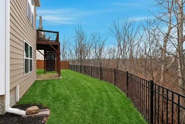 a view of a porch with a yard