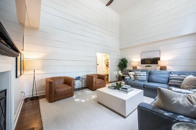 a living room with furniture and a couch